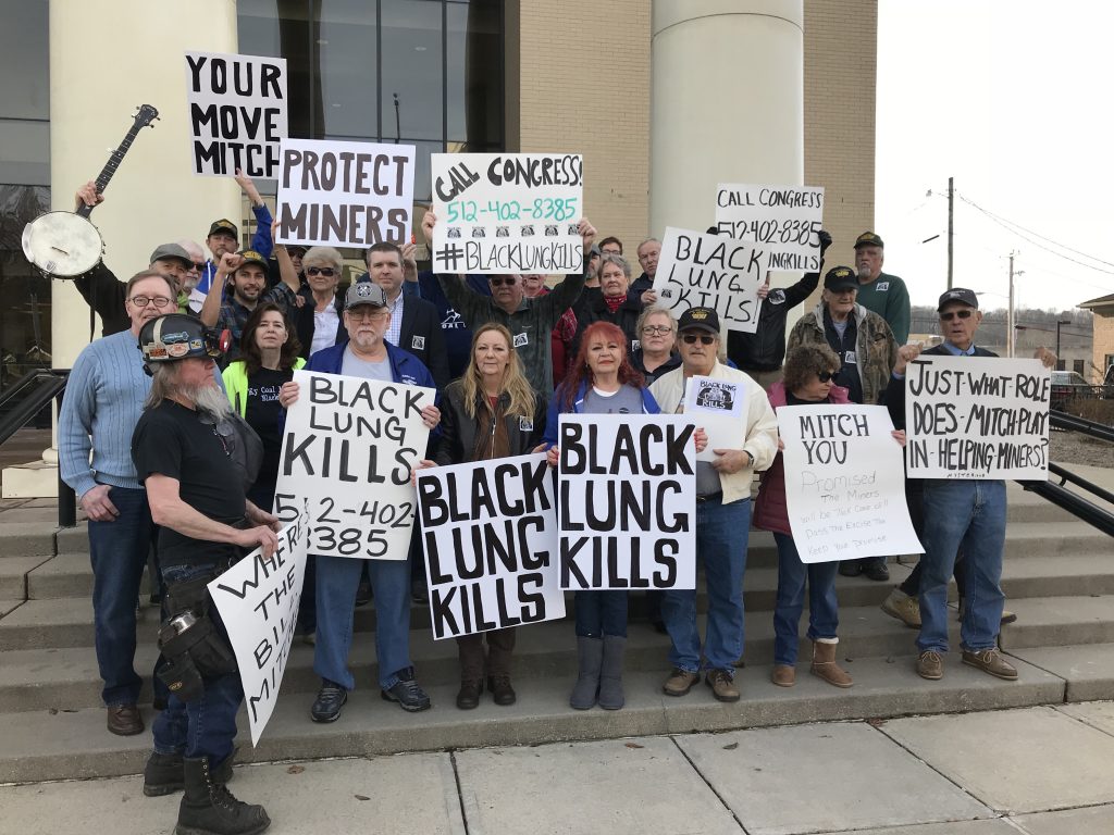 People at black lung rally